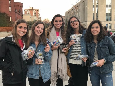 SARJ members meet at Memorial Union to hand out free Planned Parenthood condoms on Oct. 18, 2018.