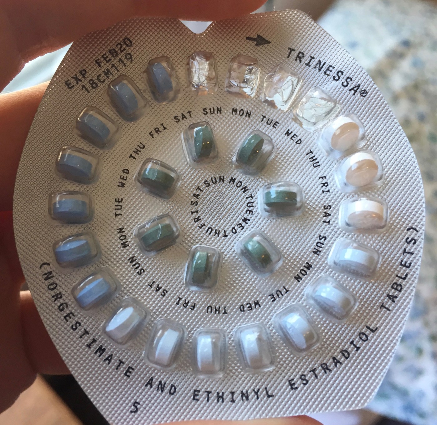 Photo courtesy of UW-Madison student Elizabeth Peterson. Peterson takes birth control pill daily.